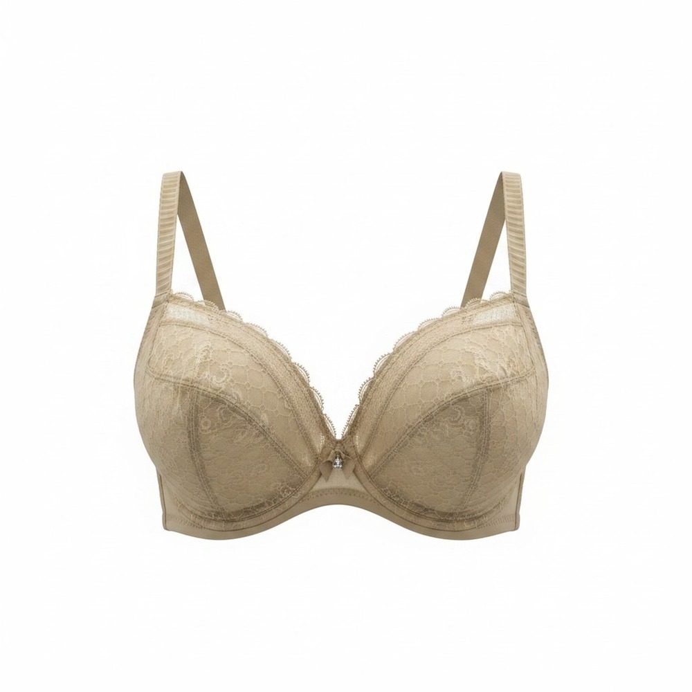 Chantelle Women's Bra Lace Demi Sheer 3641 Beige Geometrical Print 32D